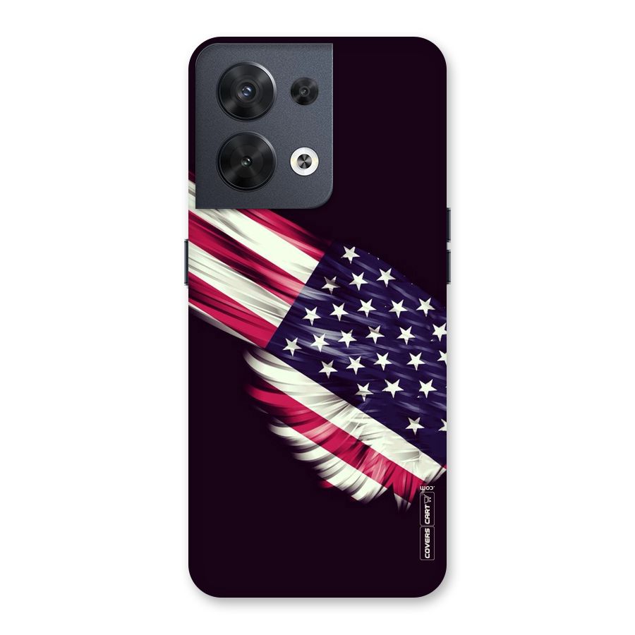 Red And White Stripes Stars Back Case for Oppo Reno8 5G