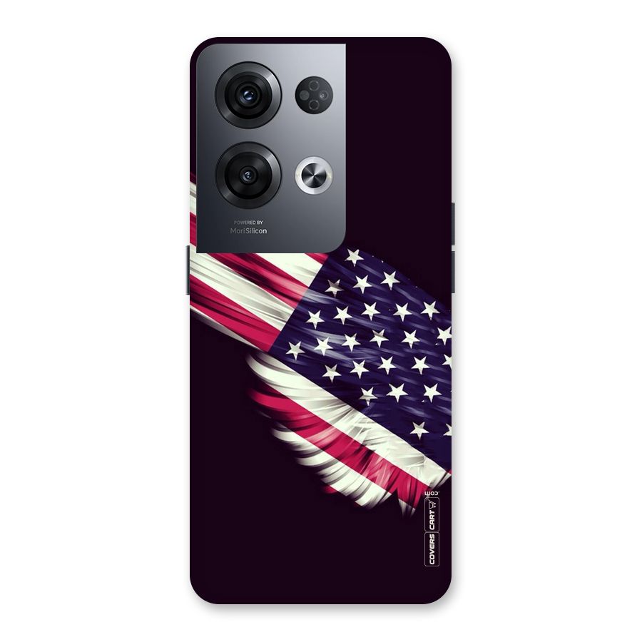 Red And White Stripes Stars Back Case for Oppo Reno8 Pro 5G