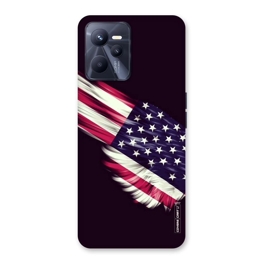 Red And White Stripes Stars Back Case for Realme C35