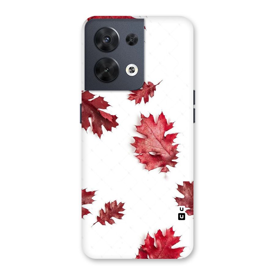 Red Appealing Autumn Leaves Back Case for Oppo Reno8 5G