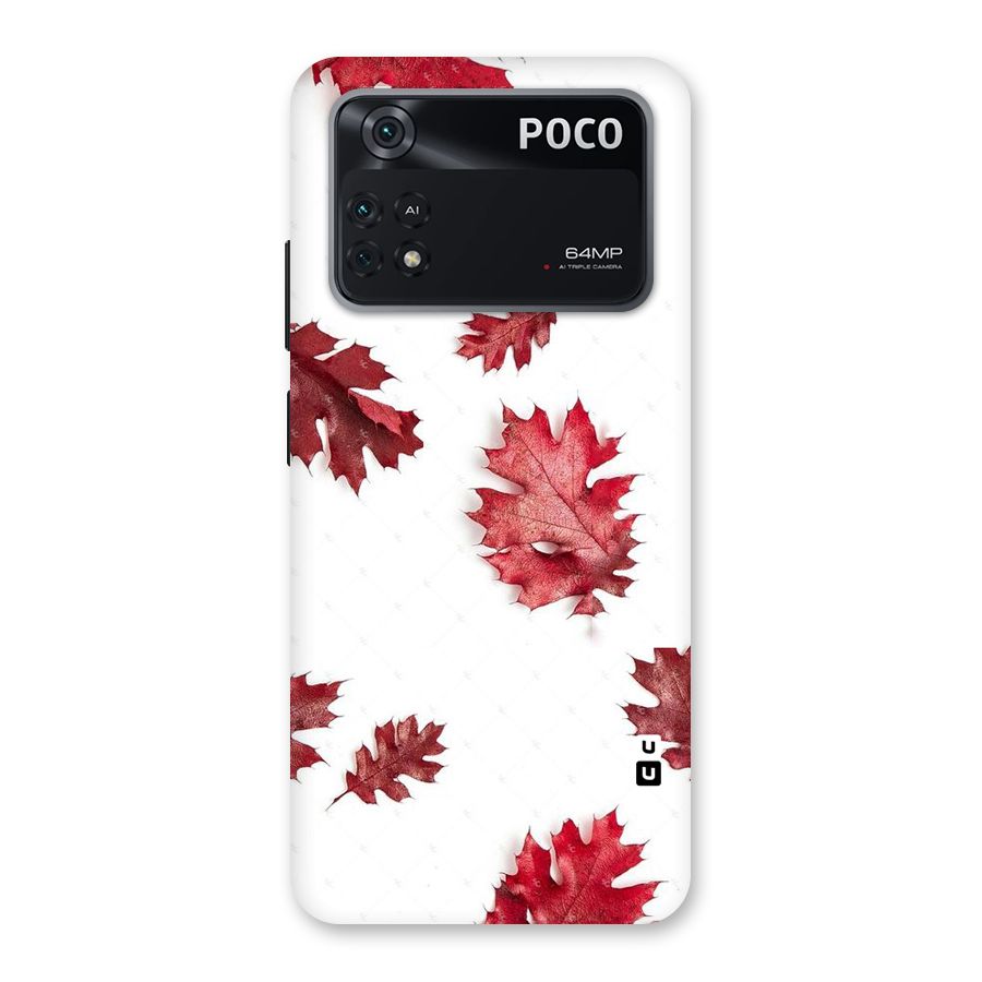 Red Appealing Autumn Leaves Back Case for Poco M4 Pro 4G