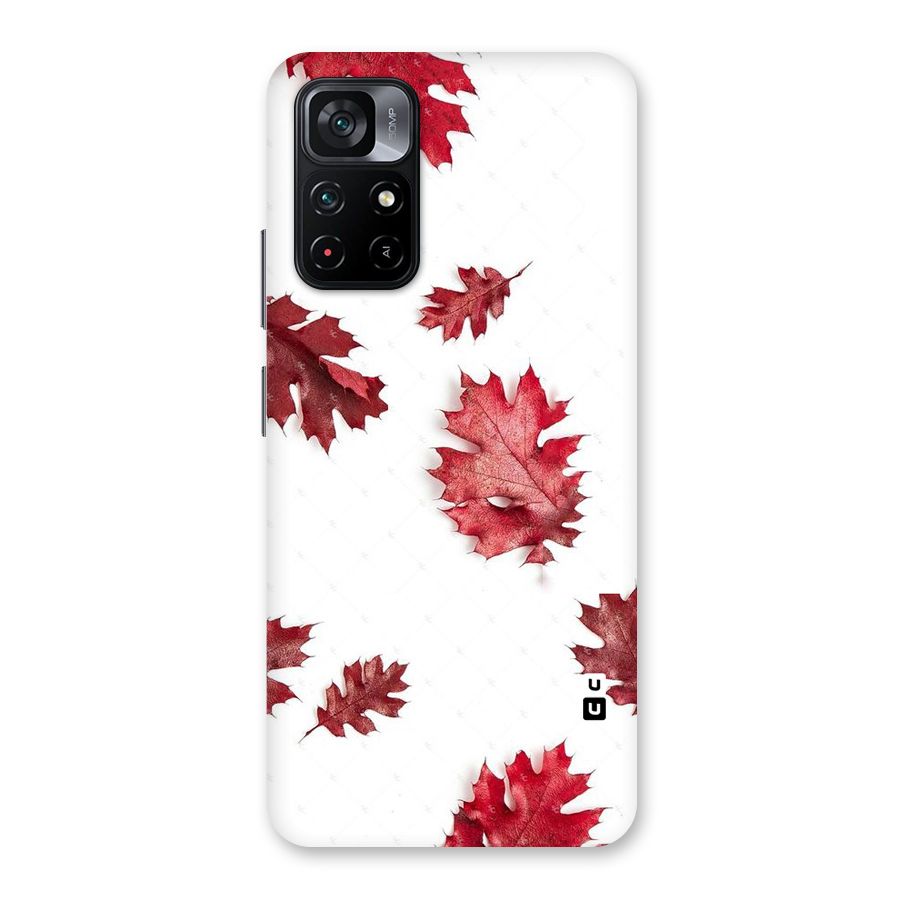 Red Appealing Autumn Leaves Back Case for Poco M4 Pro 5G