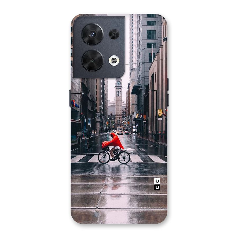 Red Bicycle Street Back Case for Oppo Reno8 5G