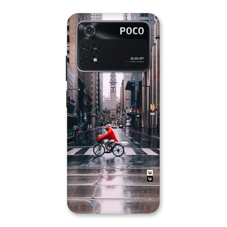 Red Bicycle Street Back Case for Poco M4 Pro 4G