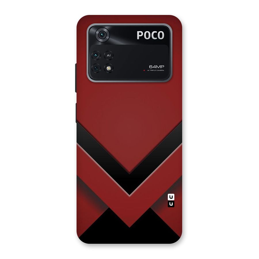 Red Black Fold Back Case for Poco M4 Pro 4G