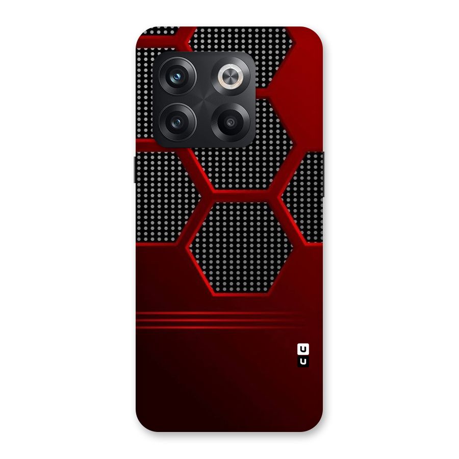 Red Black Hexagons Back Case for OnePlus 10T