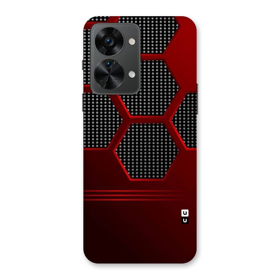Red Black Hexagons Back Case for OnePlus Nord 2T