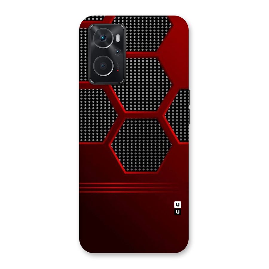 Red Black Hexagons Back Case for Oppo K10 4G