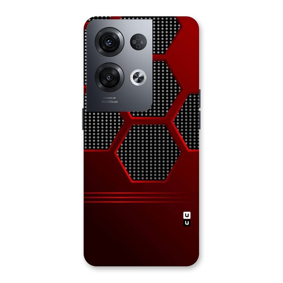 Red Black Hexagons Back Case for Oppo Reno8 Pro 5G