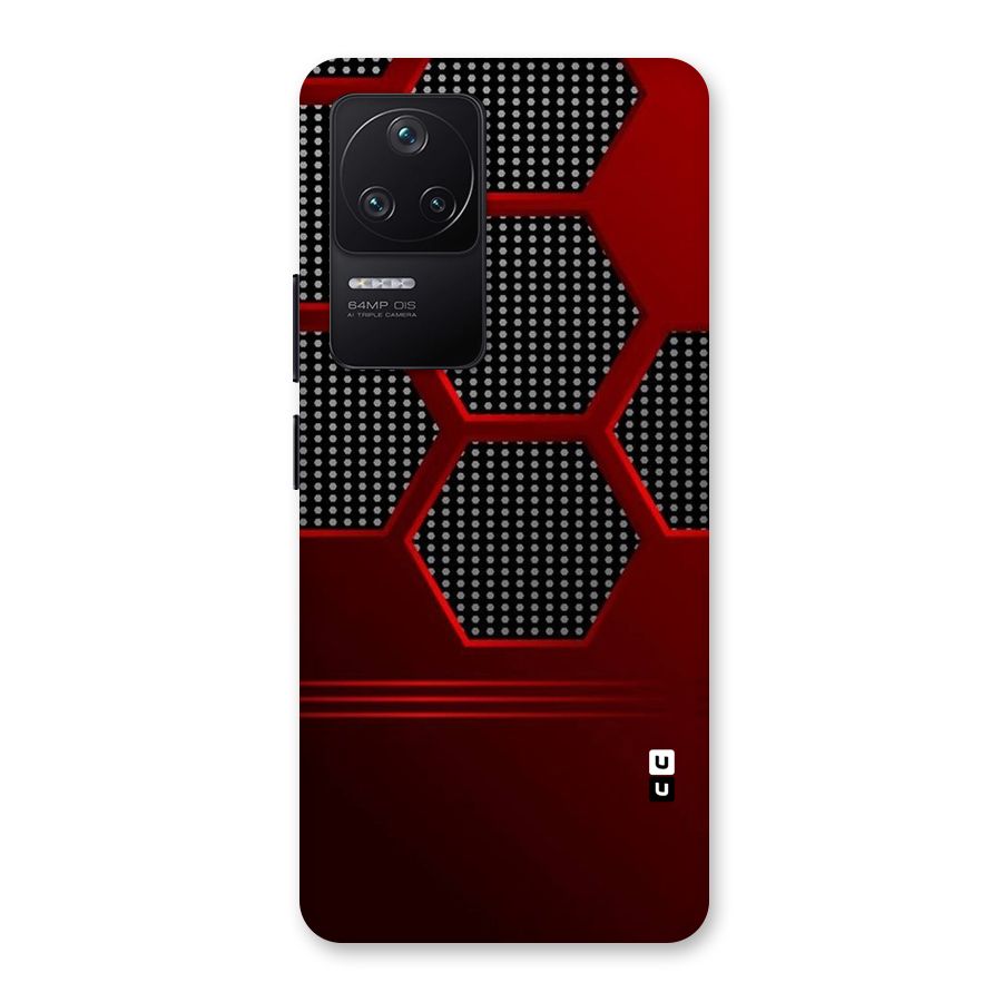 Red Black Hexagons Back Case for Poco F4 5G