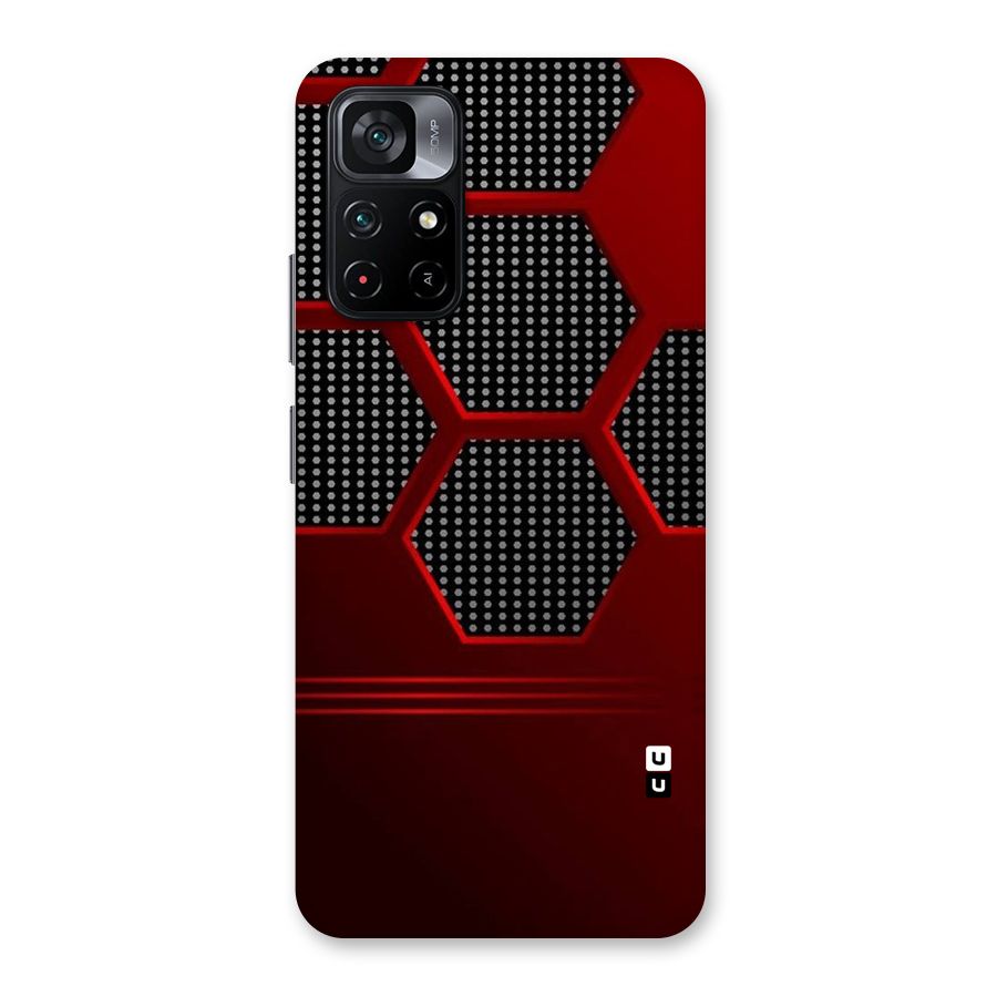 Red Black Hexagons Back Case for Poco M4 Pro 5G