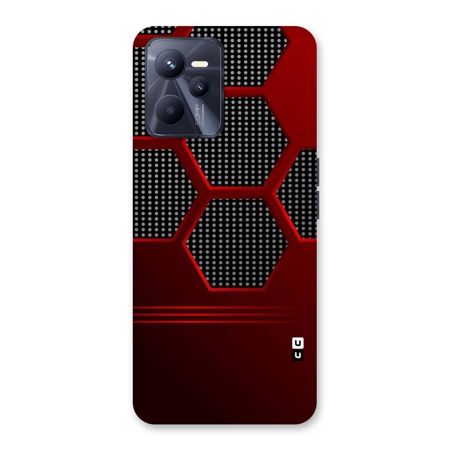 Red Black Hexagons Back Case for Realme C35