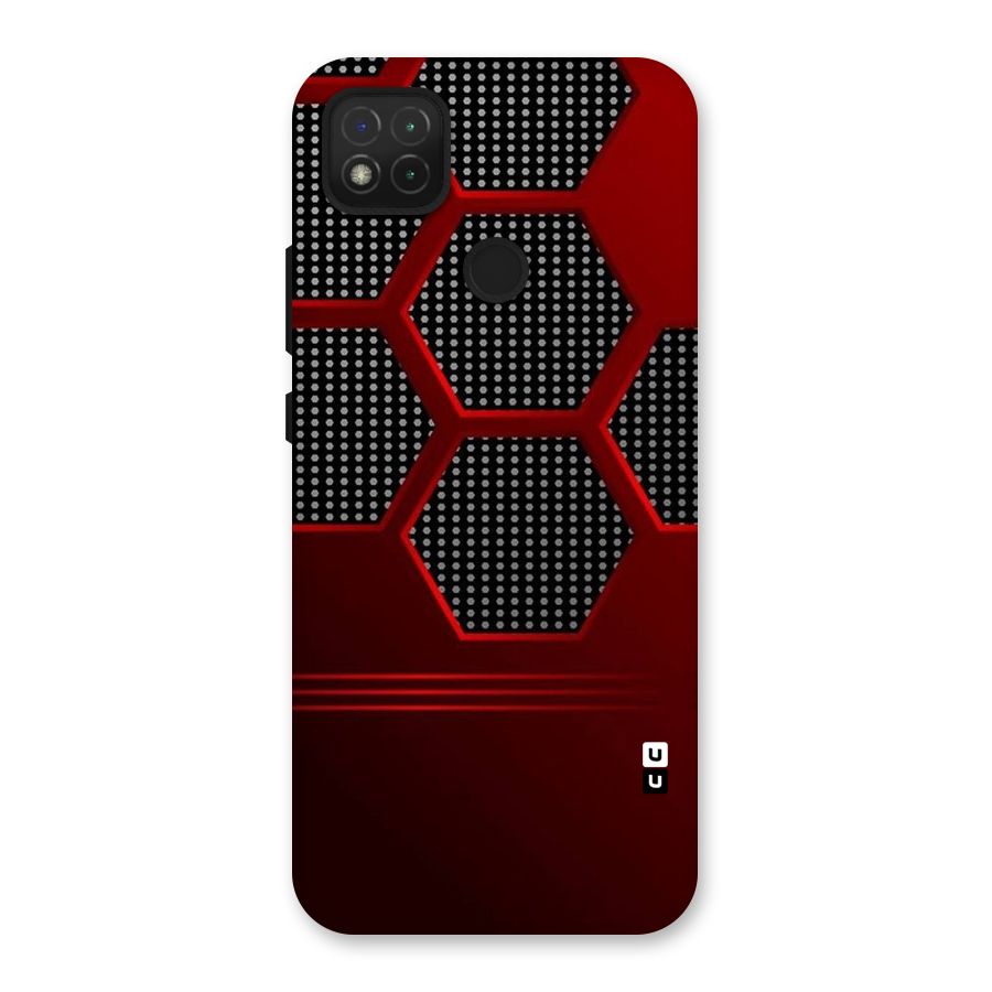 Red Black Hexagons Back Case for Redmi 9 Activ