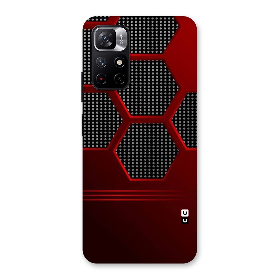 Red Black Hexagons Back Case for Redmi Note 11T 5G
