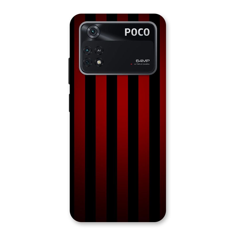 Red Black Stripes Back Case for Poco M4 Pro 4G