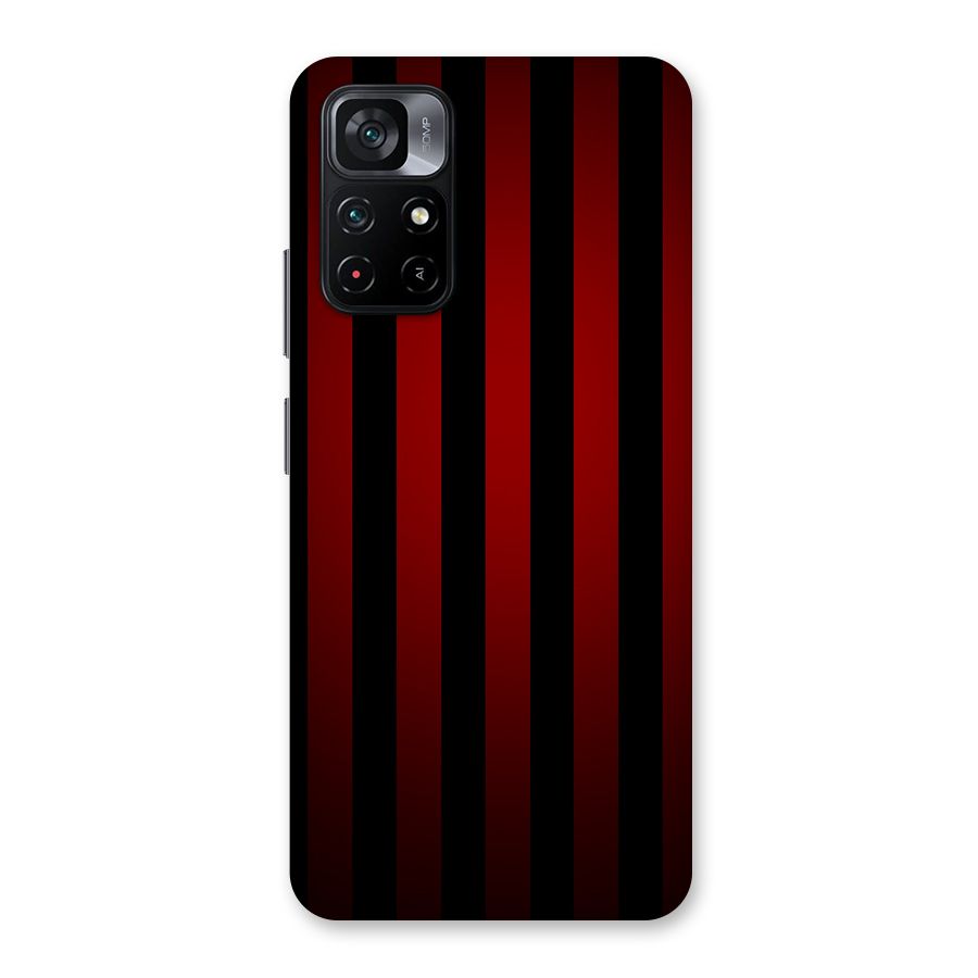 Red Black Stripes Back Case for Poco M4 Pro 5G