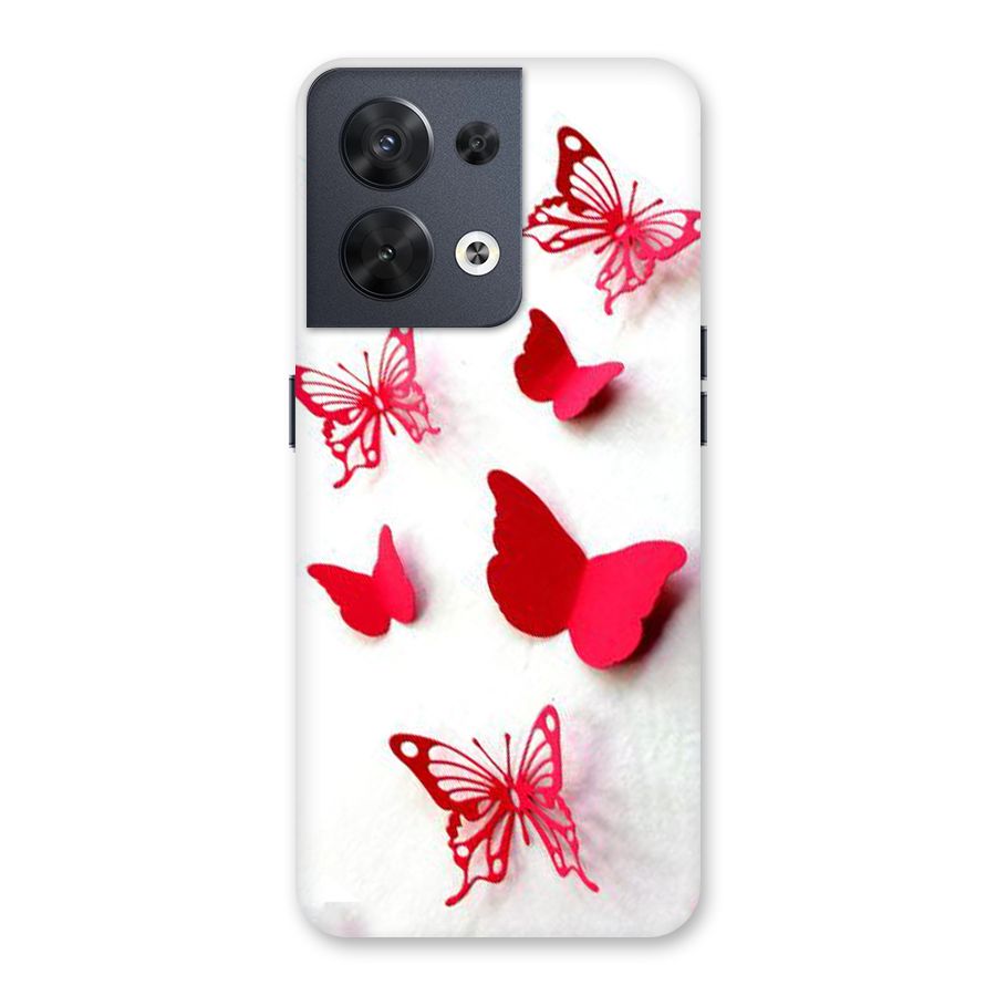 Red Butterflies Back Case for Oppo Reno8 5G