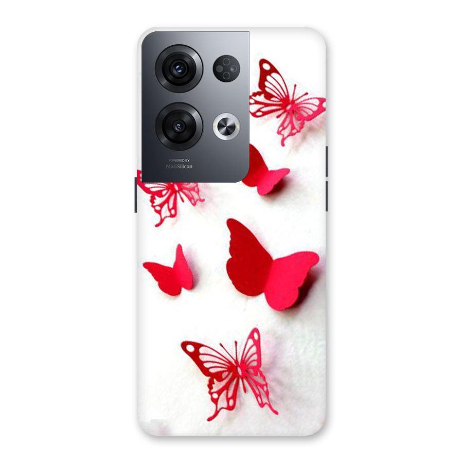 Red Butterflies Back Case for Oppo Reno8 Pro 5G