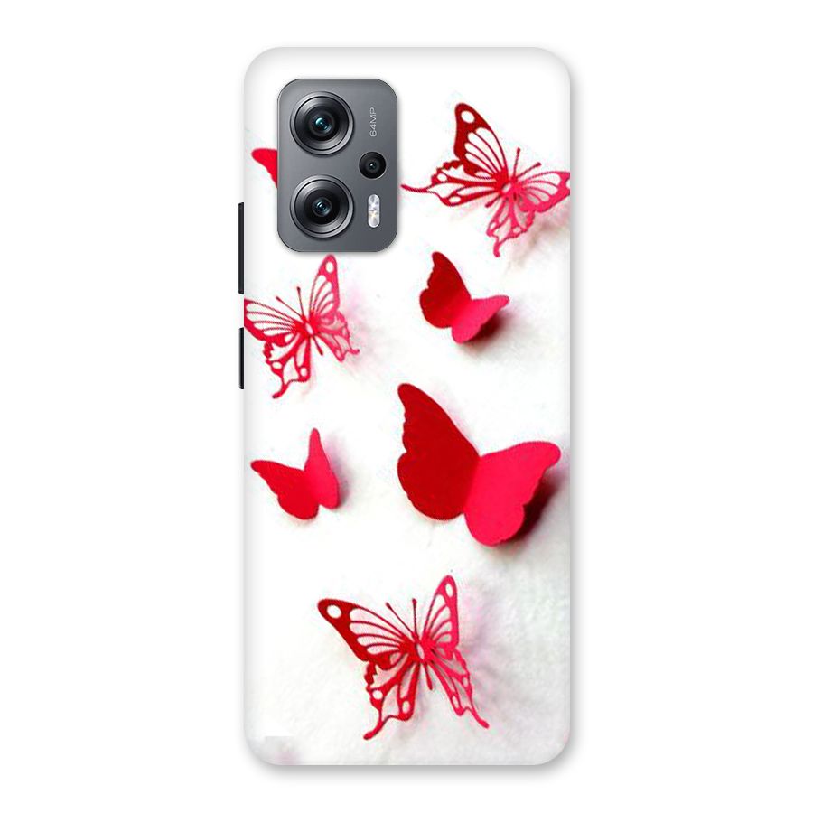 Red Butterflies Back Case for Redmi K50i