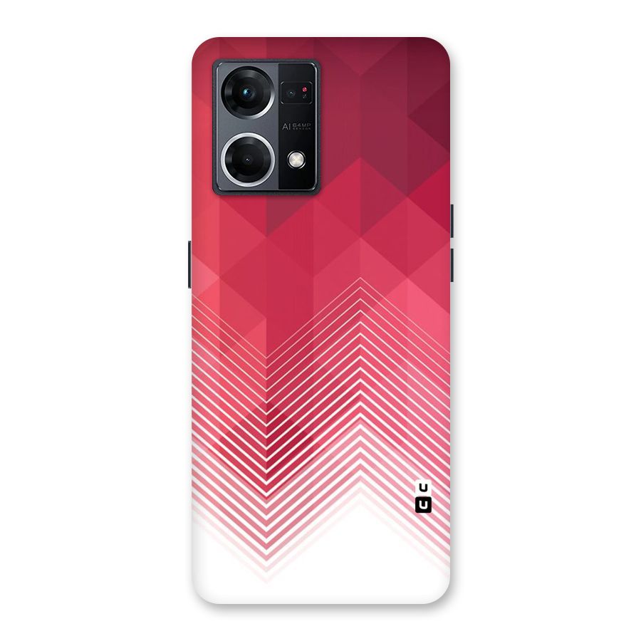 Red Chevron Abstract Glass Back Case for Oppo F21 Pro 5G