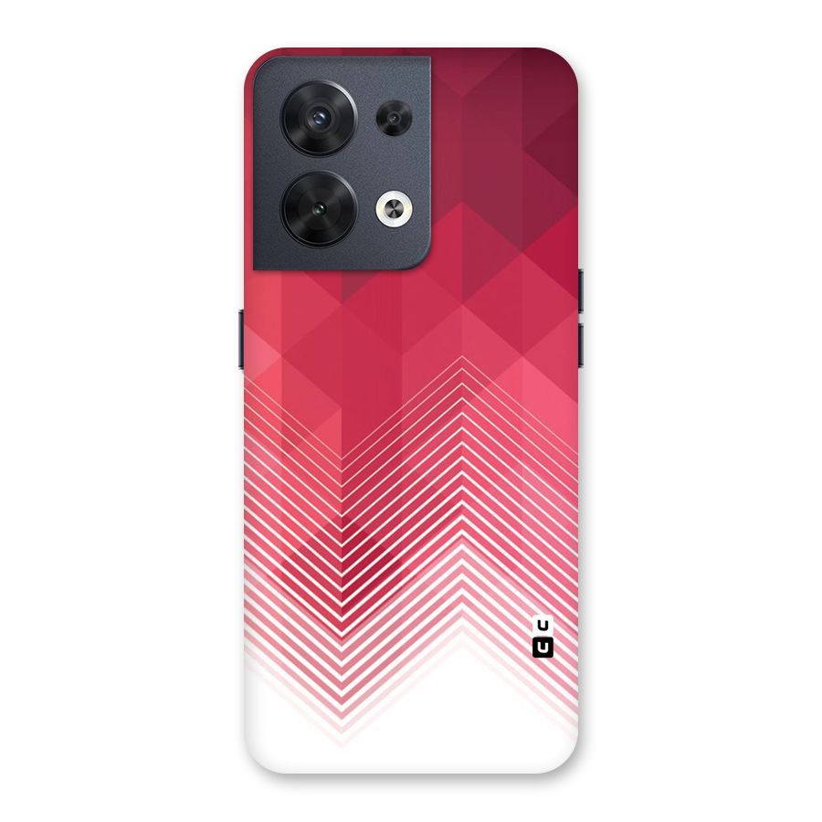 Red Chevron Abstract Back Case for Oppo Reno8 5G