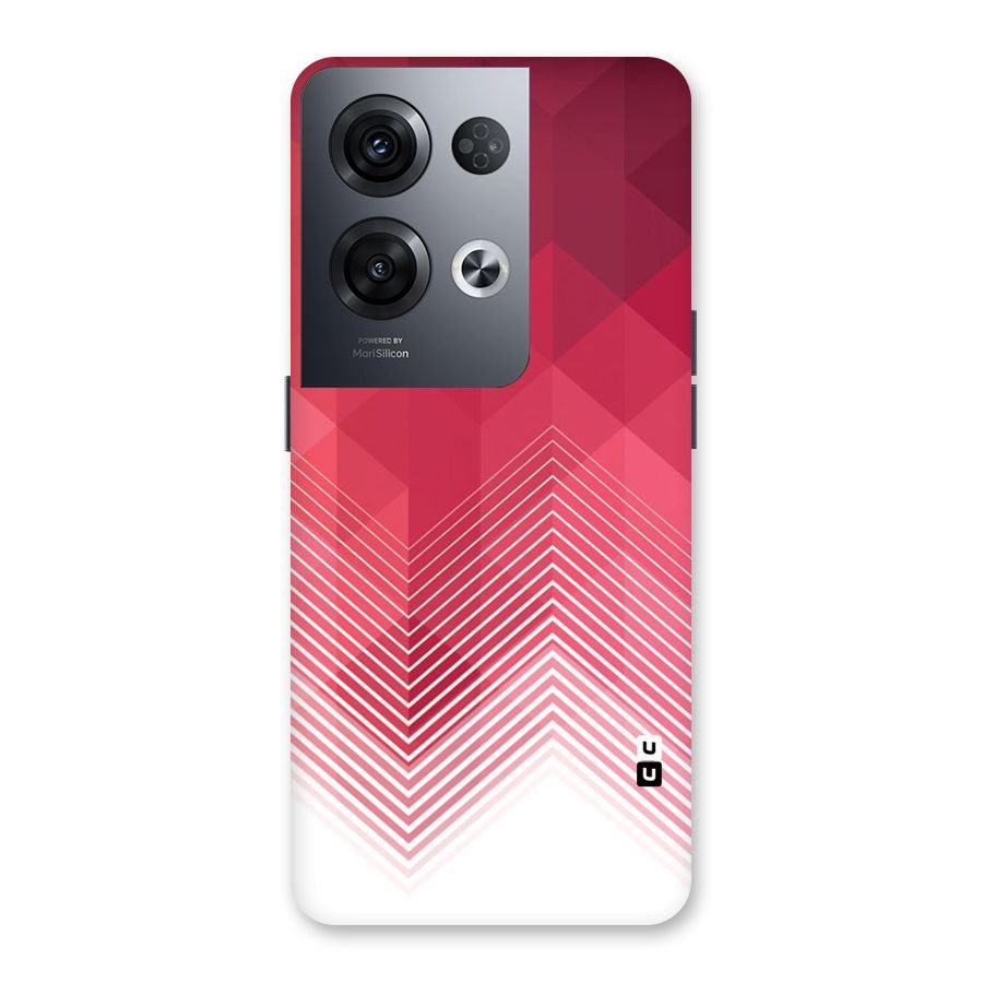 Red Chevron Abstract Back Case for Oppo Reno8 Pro 5G