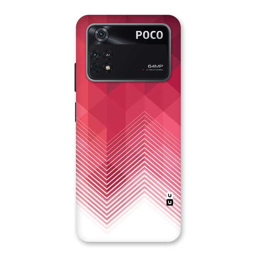 Red Chevron Abstract Back Case for Poco M4 Pro 4G