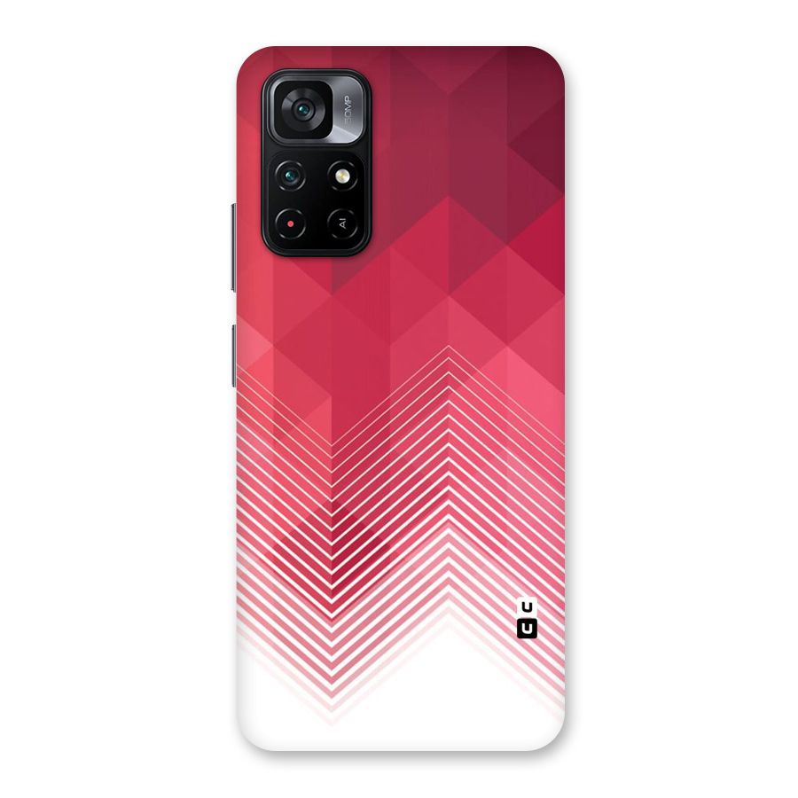 Red Chevron Abstract Back Case for Poco M4 Pro 5G