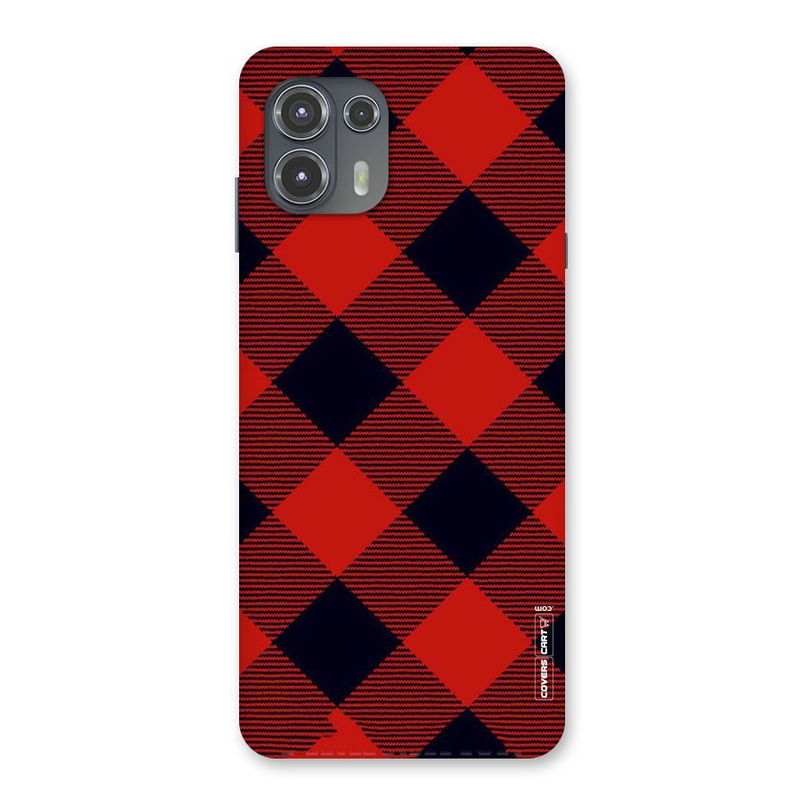 Red Diagonal Check Back Case for Motorola Edge 20 Fusion
