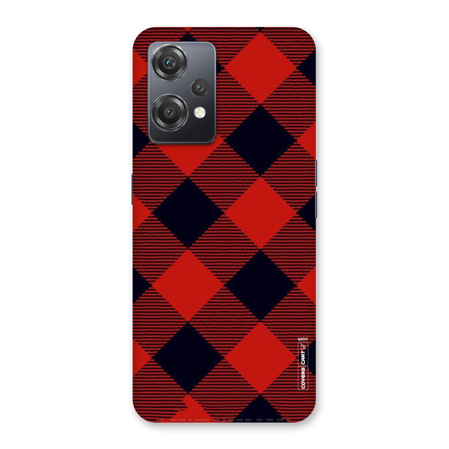 Red Diagonal Check Back Case for OnePlus Nord CE 2 Lite 5G