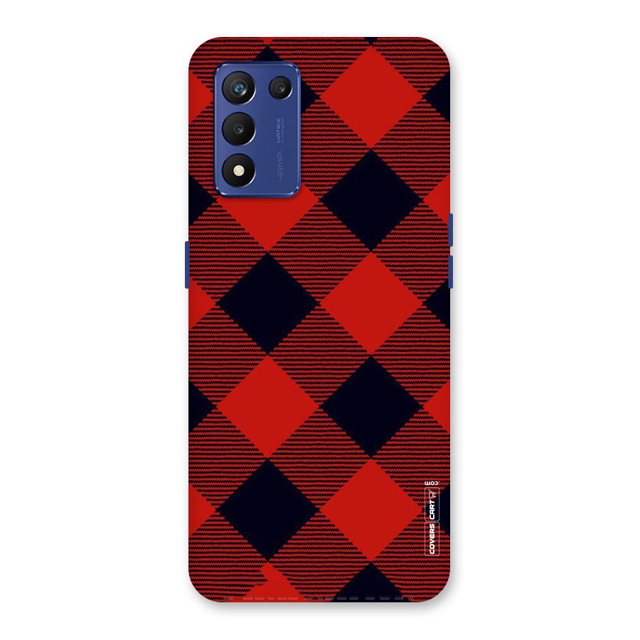 Red Diagonal Check Back Case for Realme 9 5G Speed