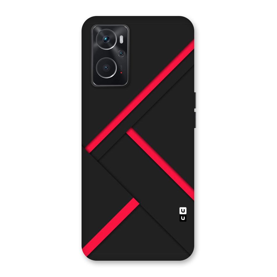 Red Disort Stripes Back Case for Oppo K10 4G