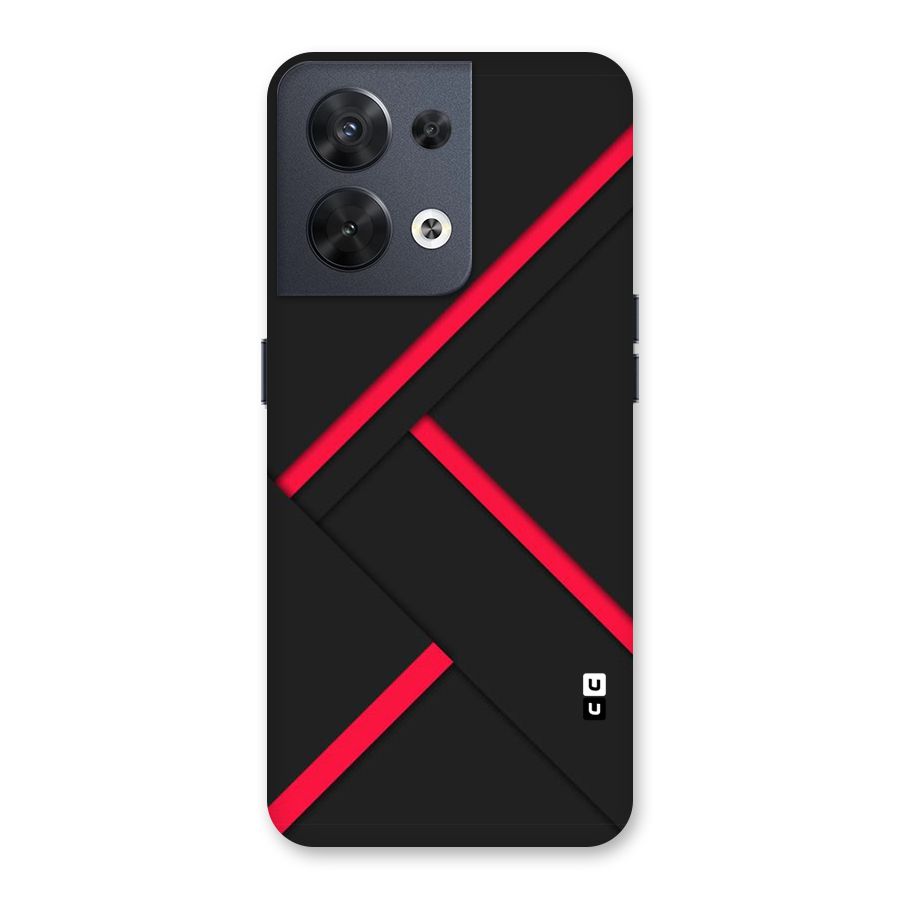 Red Disort Stripes Back Case for Oppo Reno8 5G
