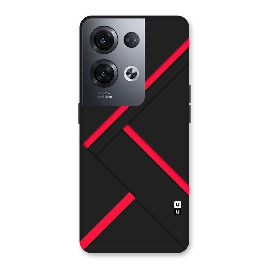 Red Disort Stripes Back Case for Oppo Reno8 Pro 5G