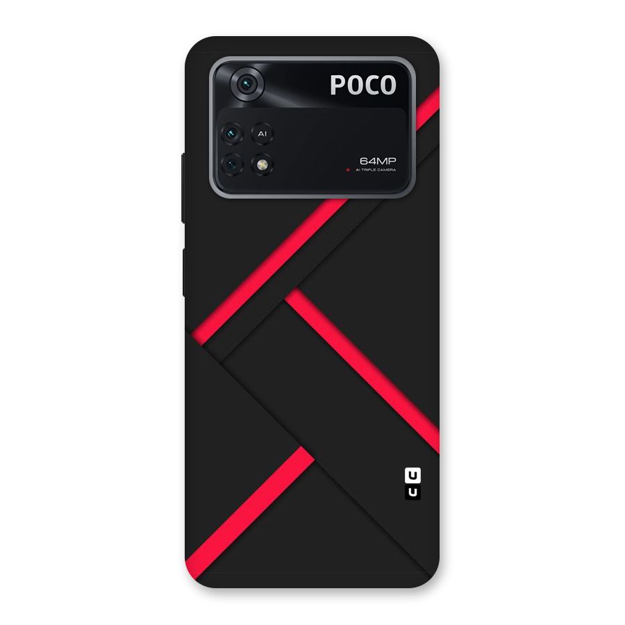 Red Disort Stripes Back Case for Poco M4 Pro 4G