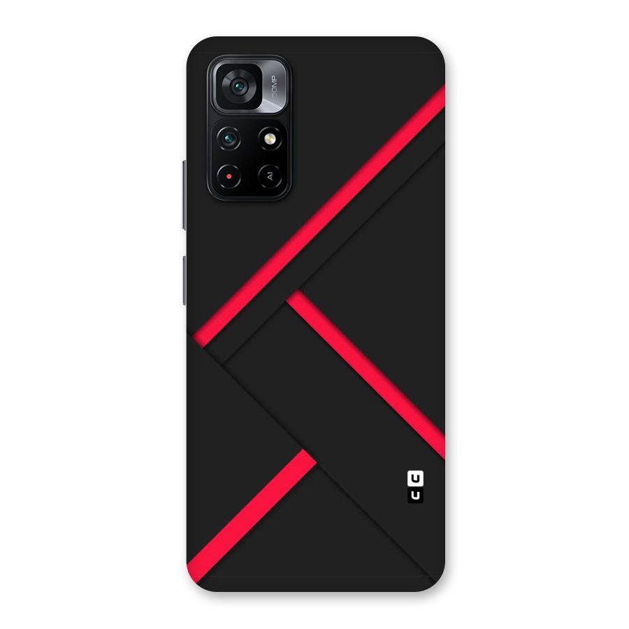 Red Disort Stripes Back Case for Poco M4 Pro 5G