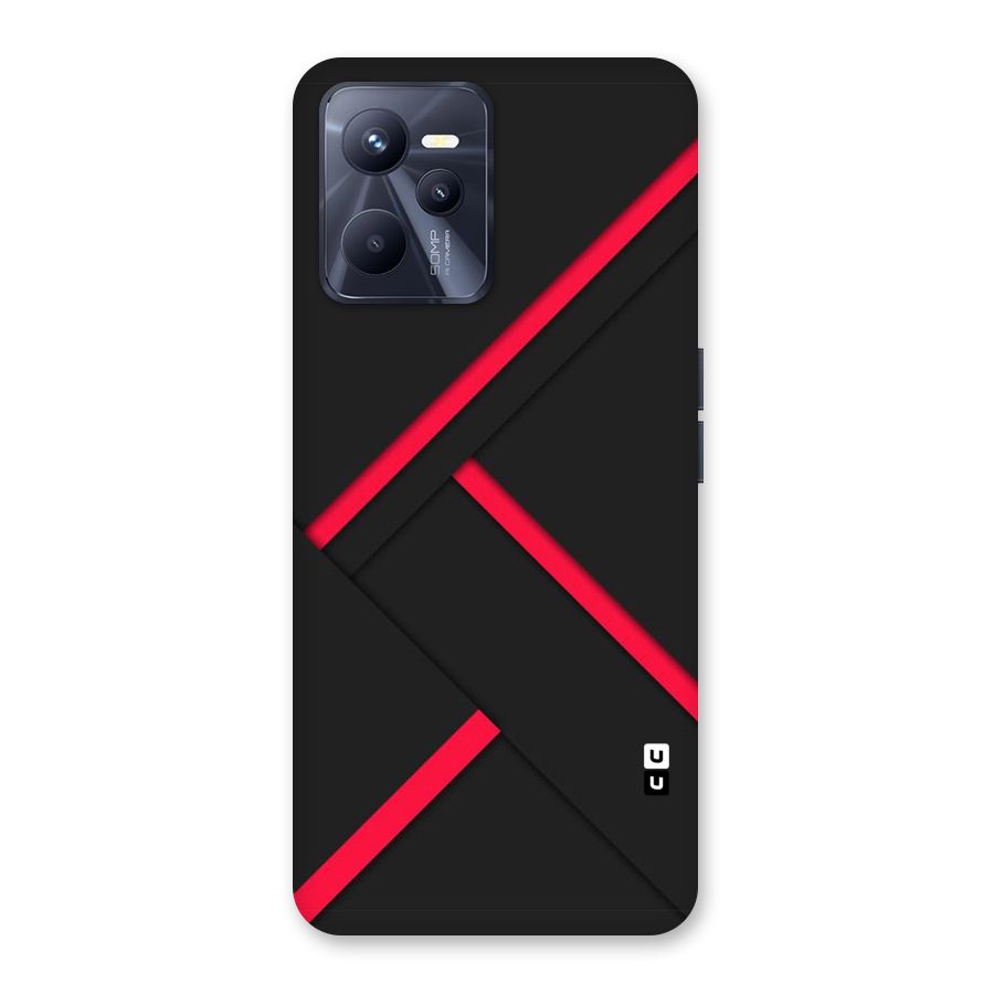 Red Disort Stripes Back Case for Realme C35