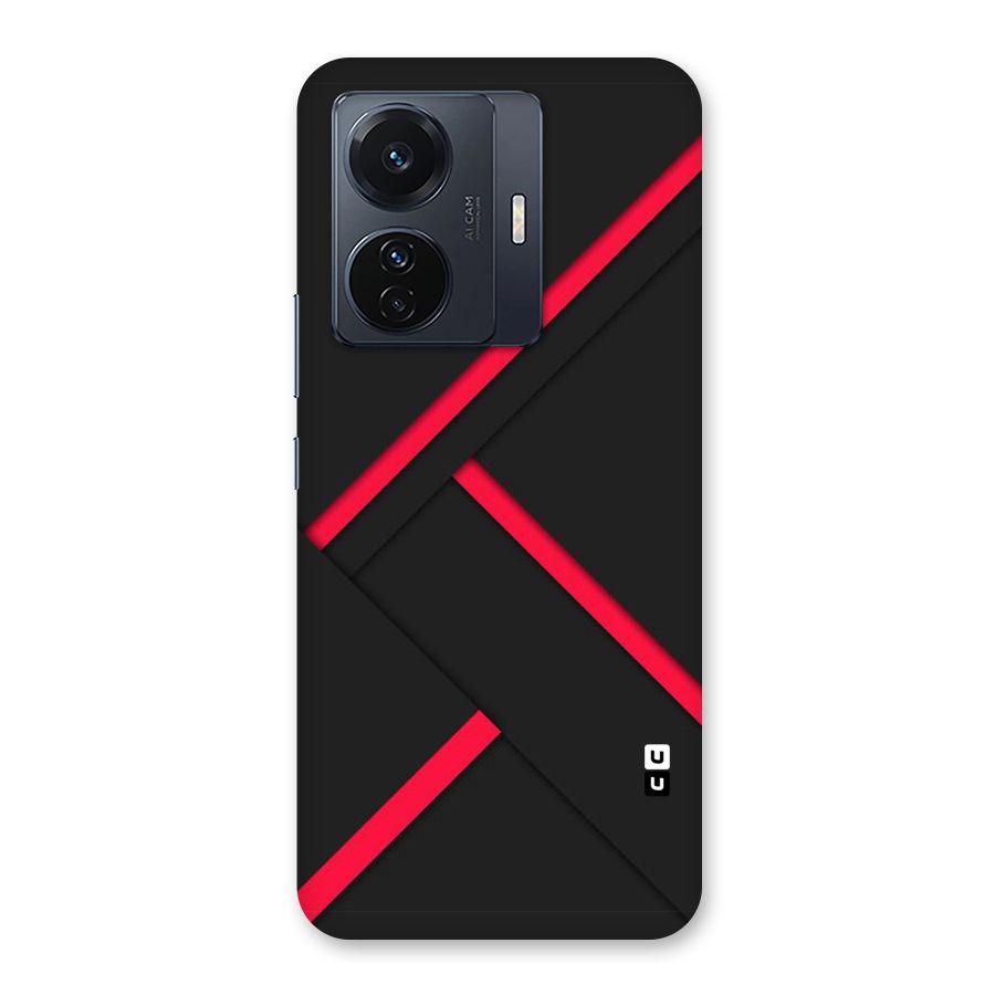 Red Disort Stripes Back Case for Vivo T1 Pro