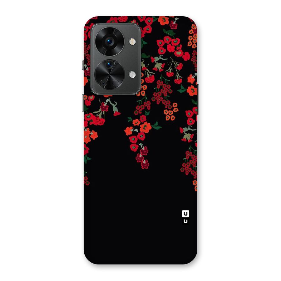 Red Floral Pattern Back Case for OnePlus Nord 2T