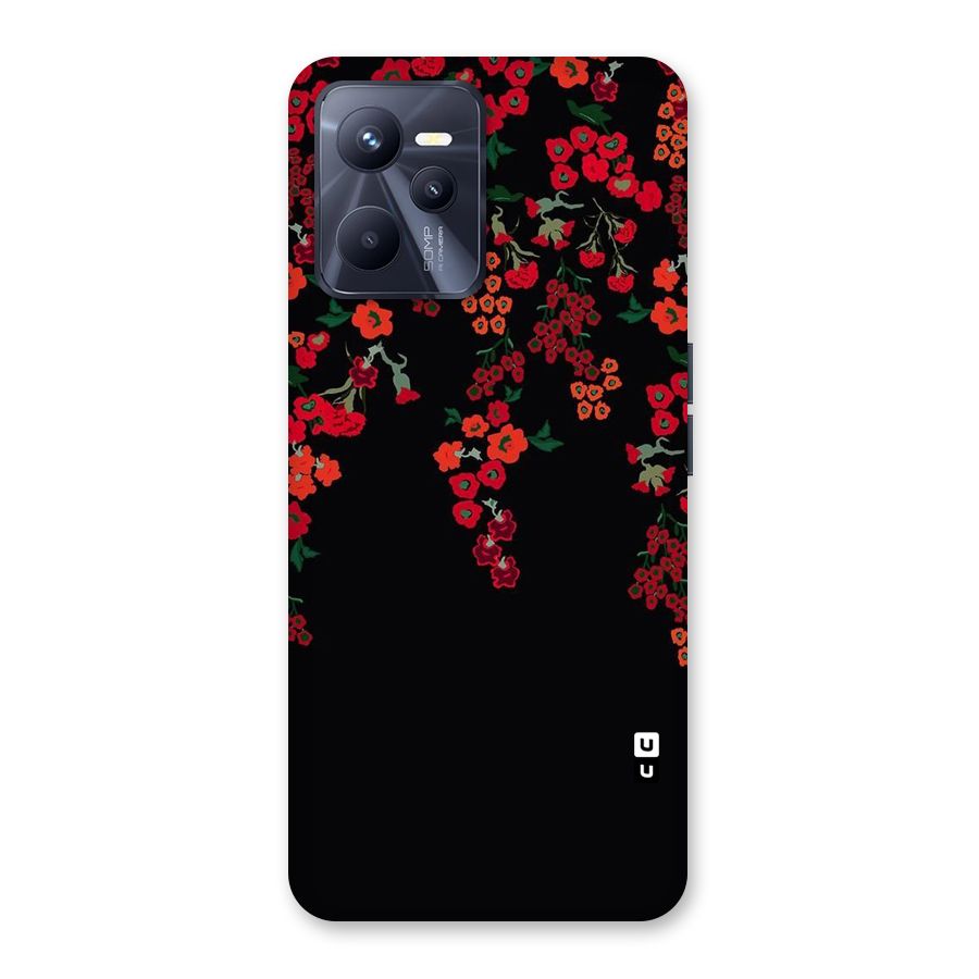 Red Floral Pattern Back Case for Realme C35