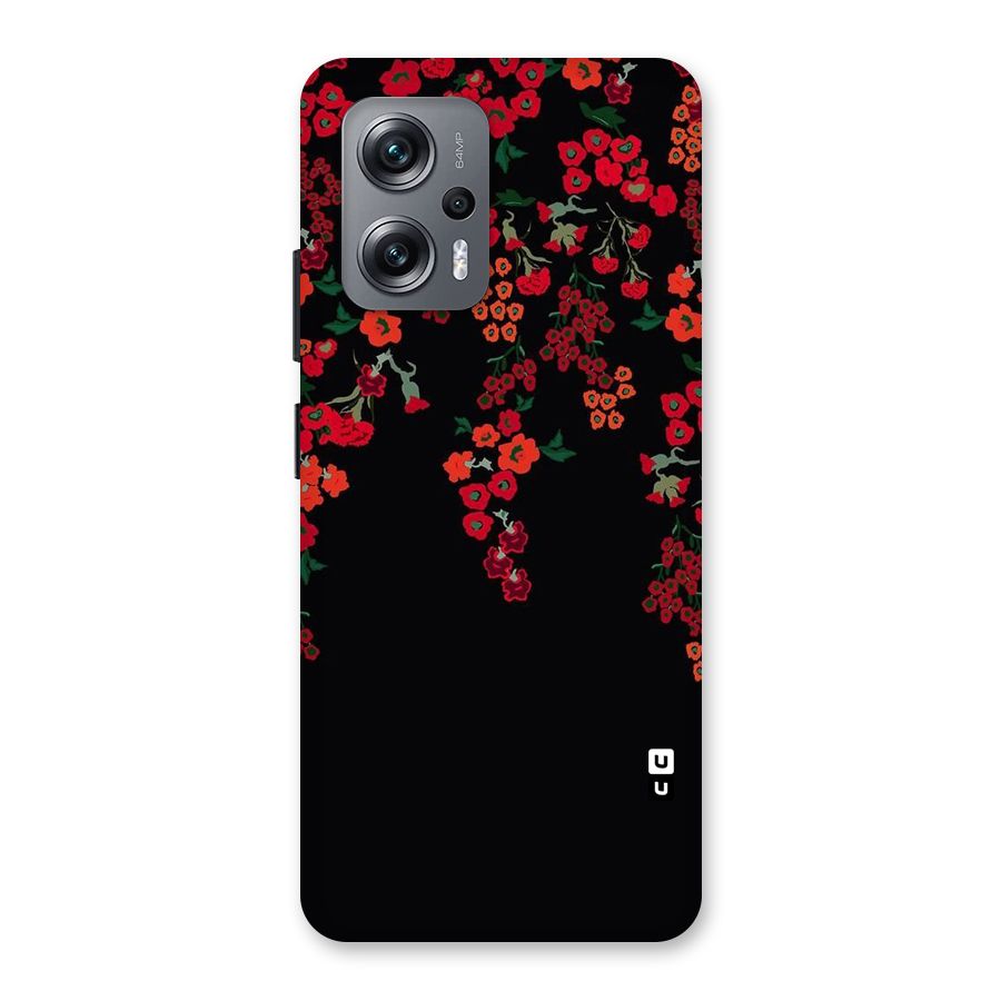 Red Floral Pattern Back Case for Redmi K50i