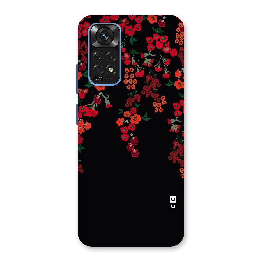 Red Floral Pattern Back Case for Redmi Note 11S