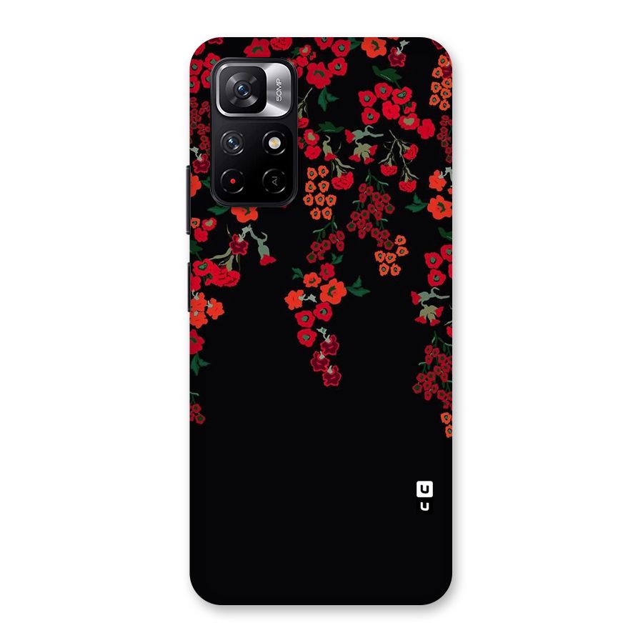 Red Floral Pattern Back Case for Redmi Note 11T 5G