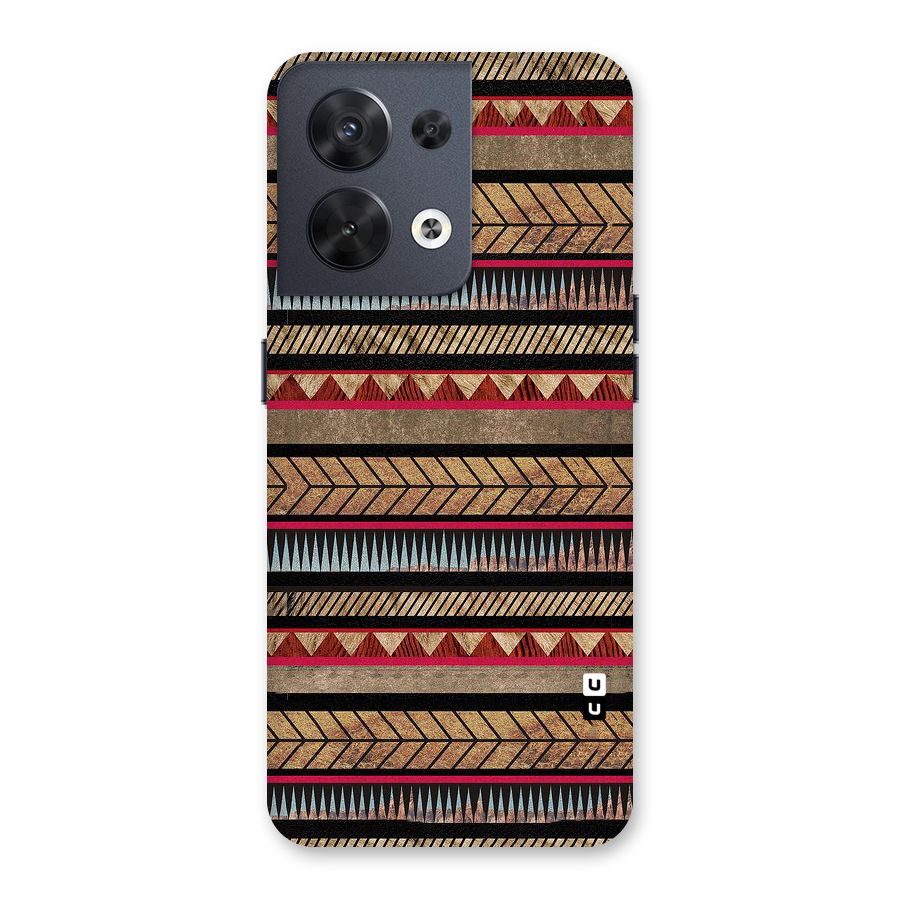 Red Indie Pattern Back Case for Oppo Reno8 5G