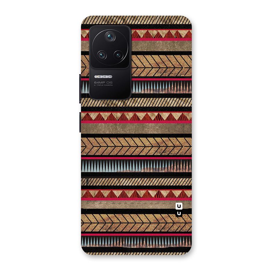 Red Indie Pattern Back Case for Poco F4 5G