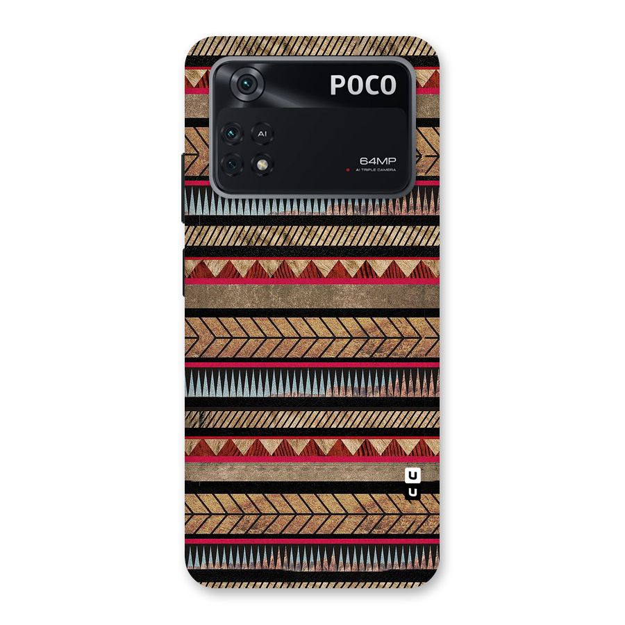 Red Indie Pattern Back Case for Poco M4 Pro 4G