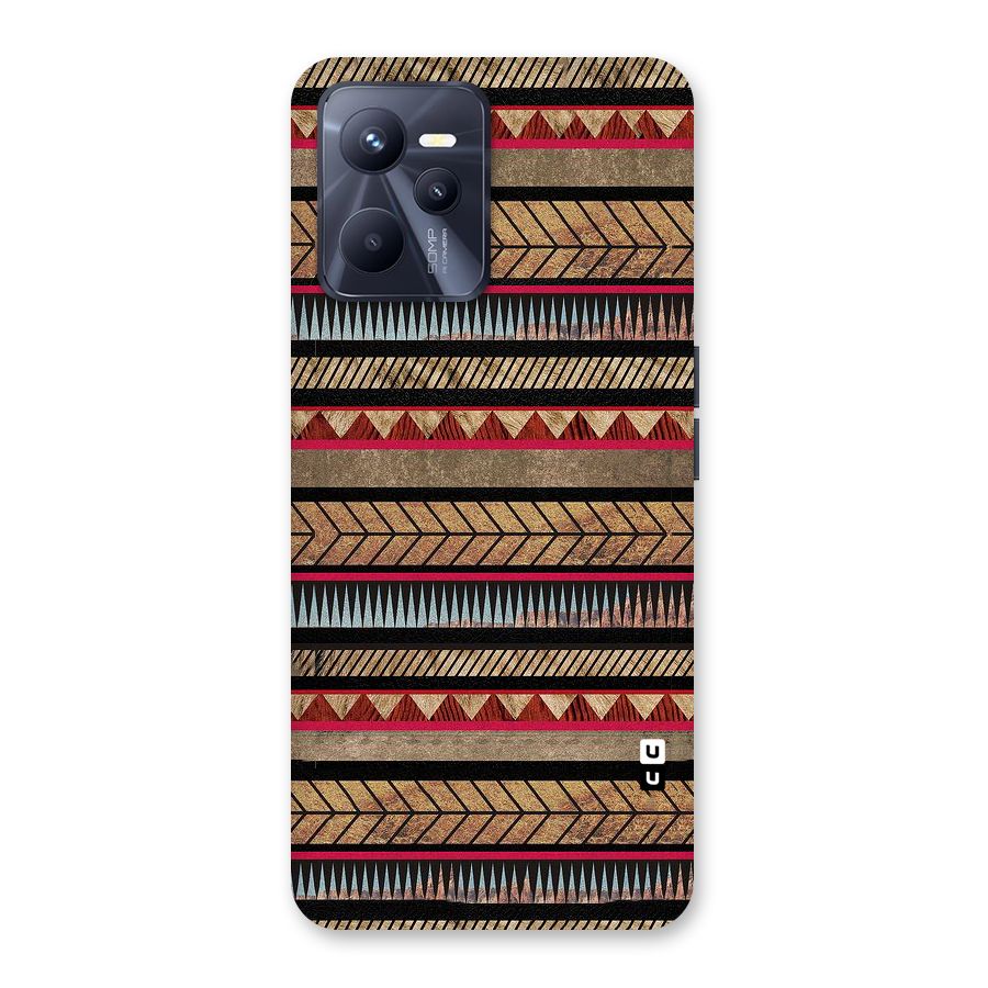 Red Indie Pattern Back Case for Realme C35