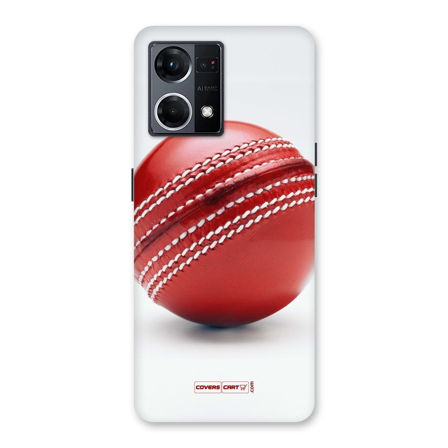 Red International Cricket Ball Glass Back Case for Oppo F21 Pro 5G