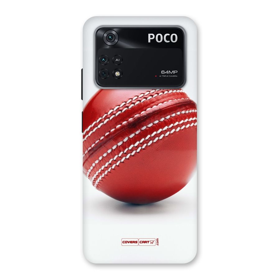 Red International Cricket Ball Back Case for Poco M4 Pro 4G