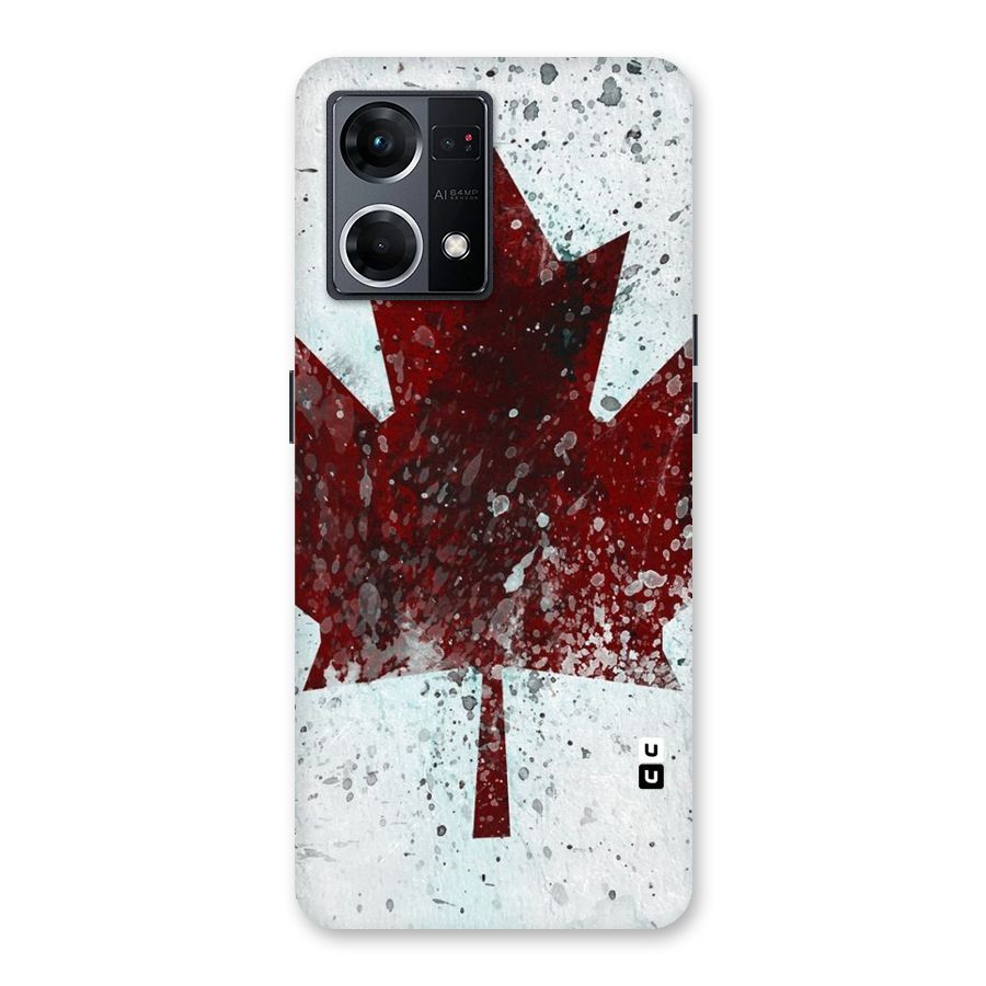 Red Maple Snow Glass Back Case for Oppo F21 Pro 5G